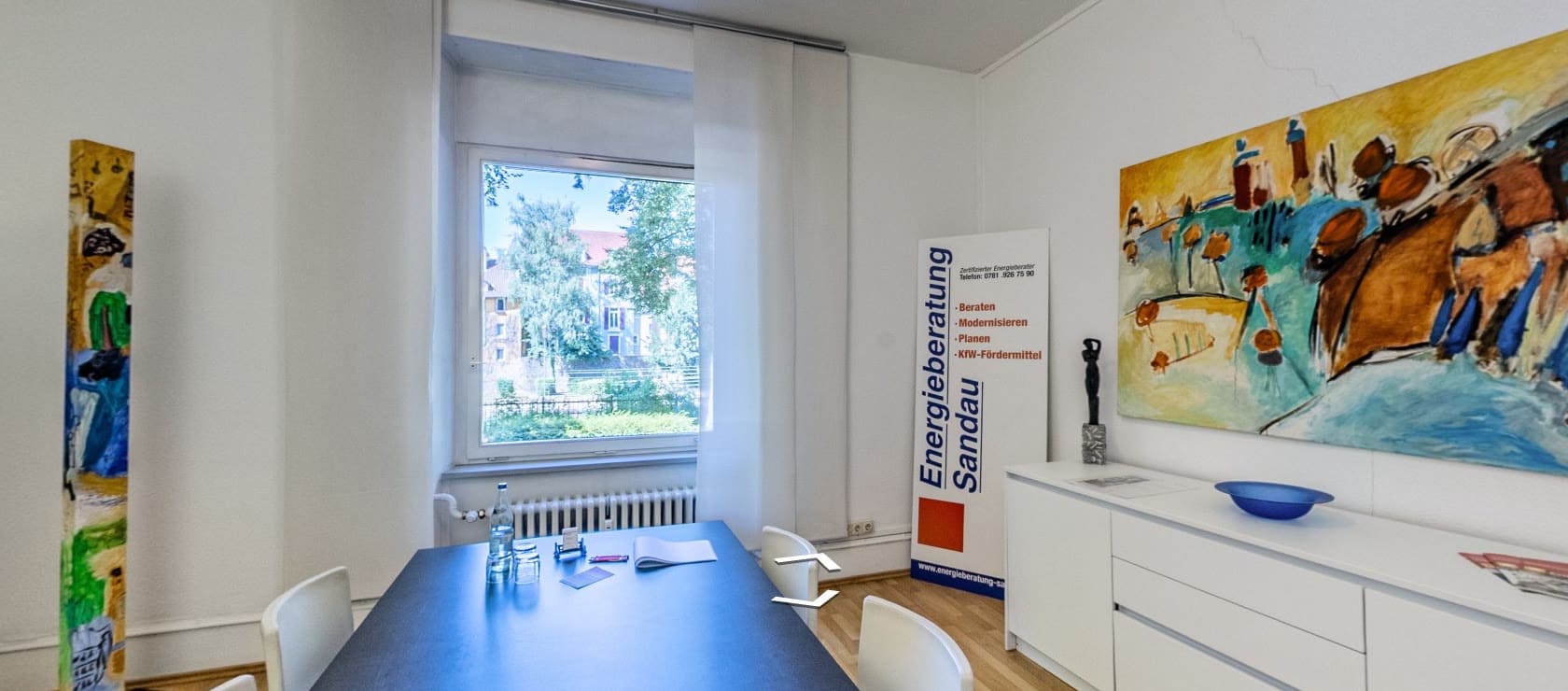 Besprechungsraum der Energieberatung Sandau in Offenburg, Standbild des Rundgangs